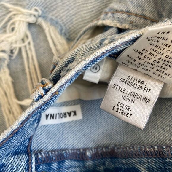 Grlfrnd jeans Karolina Distressed Straight leg jeans new with tags - Picture 4 of 13